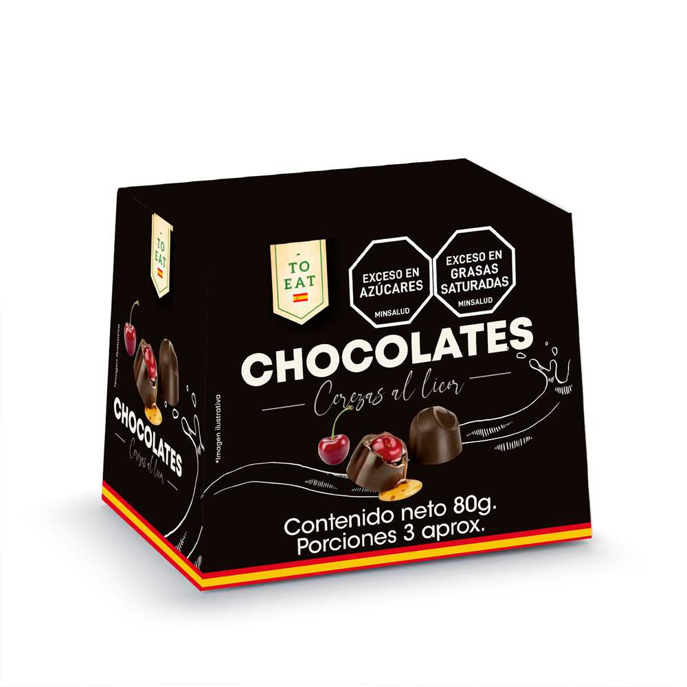 Chocolate Relleno TO EAT MARCA EXCLUSIVA Cereza Licor (80  gr) img #1