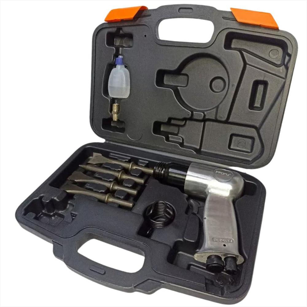 Kit Martillo Cincelador Neumatico 9 Piezas Wufu img #1