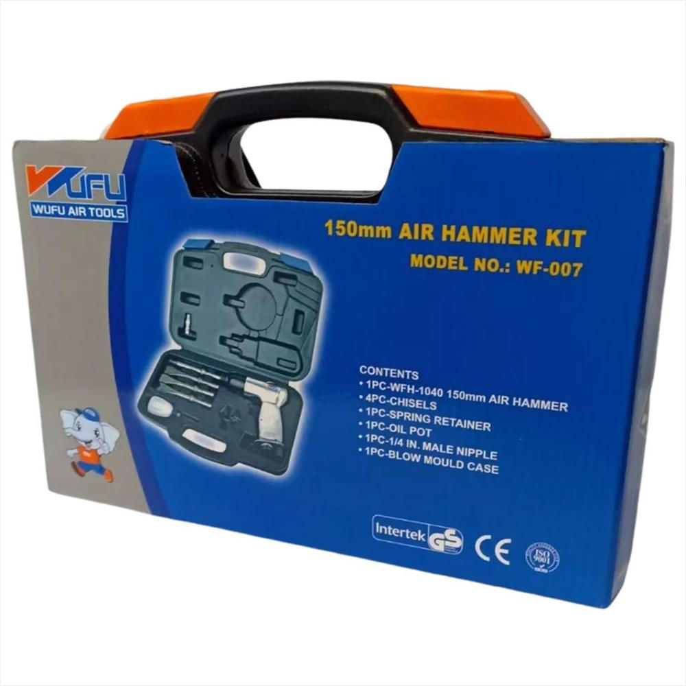 Kit Martillo Cincelador Neumatico 9 Piezas Wufu img #5