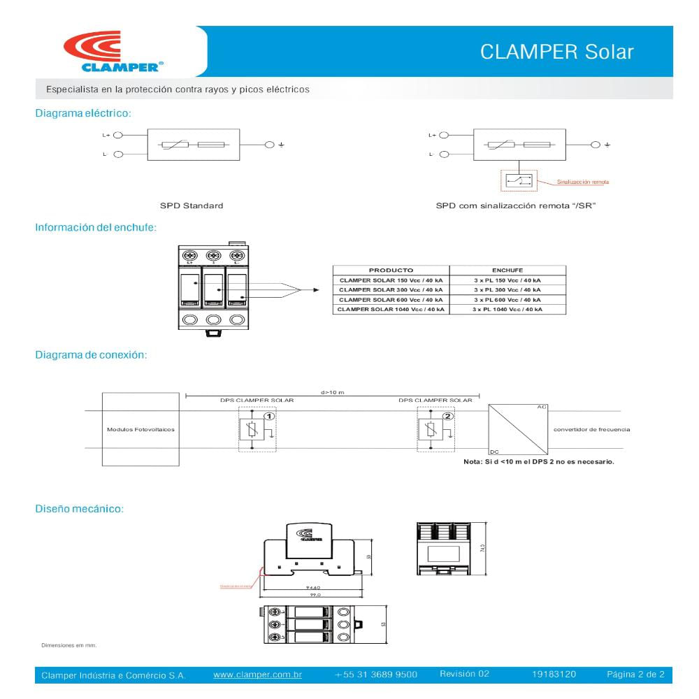 Dps Clamper Solar 150V 40Ka Supresor De Picos Clamper img #4