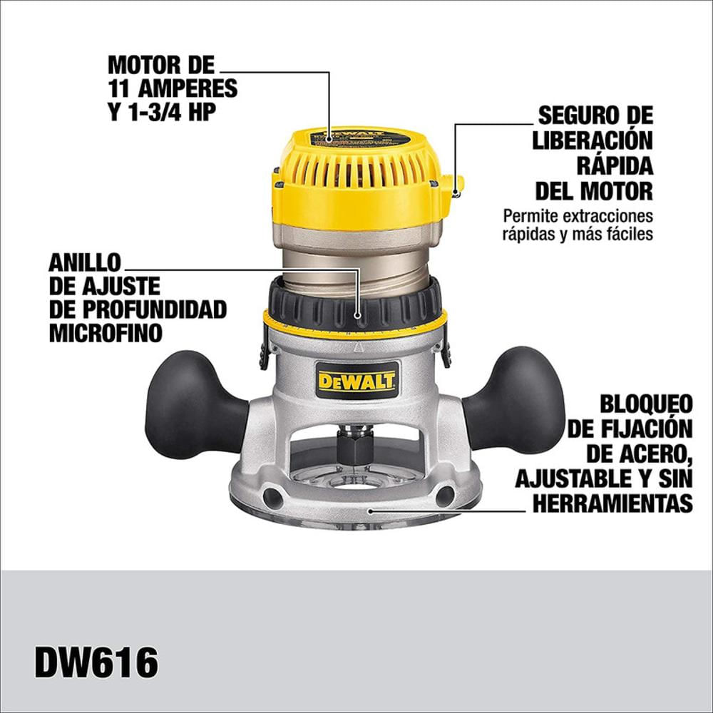 Ruteadora Dewalt 1 3/4Hp Dw616 img #2