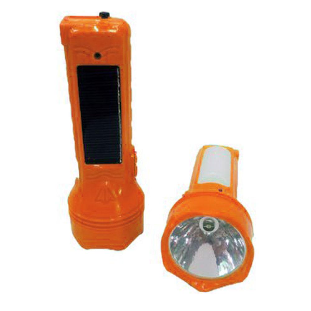 Linterna Led Lampara Recargable Carga Fa 1185A Naranja Panel Solar img #2
