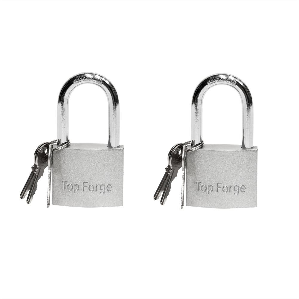 Set 2 Candados Largos De Hierro 40 Mm Topforge Con 3 Llaves img #1