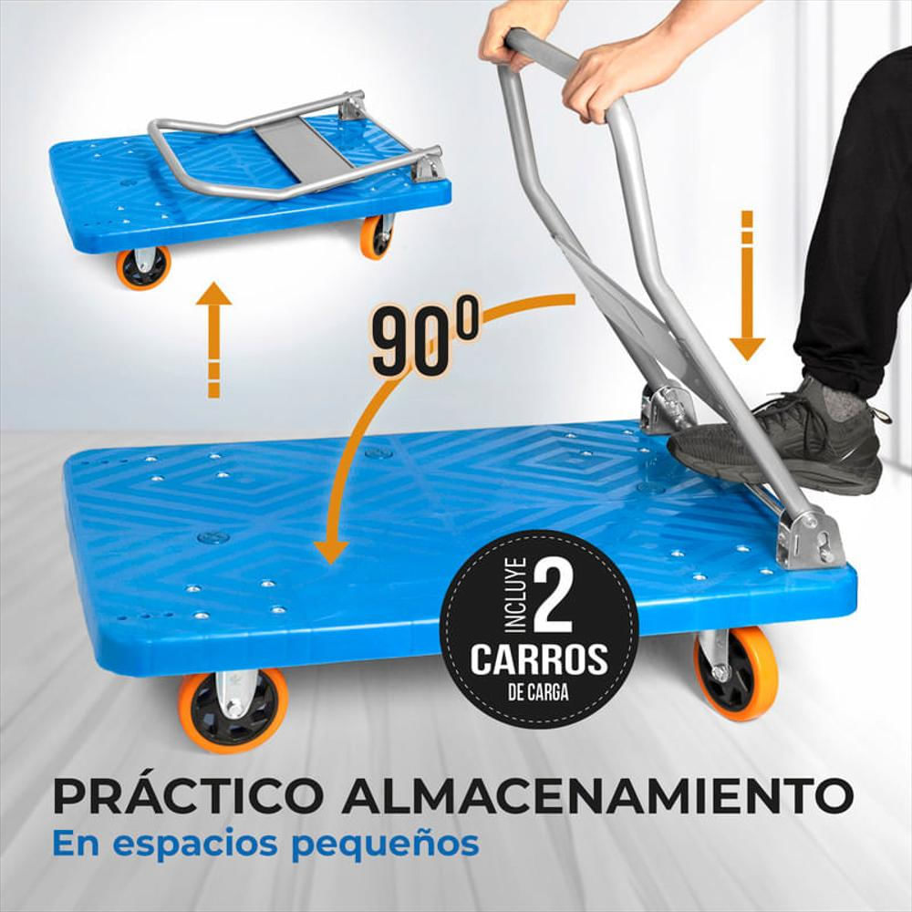 2 Plataformas De Carga Plegable Carro Zorra Carretilla 300Kg img #2