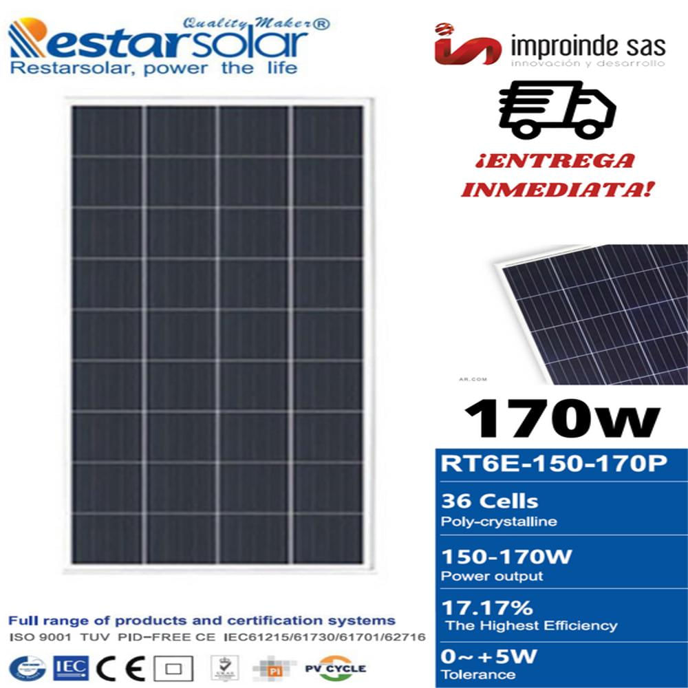 Panel Solar Policristalino 170W 12V Cable Tipo Mc4 Restar img #2
