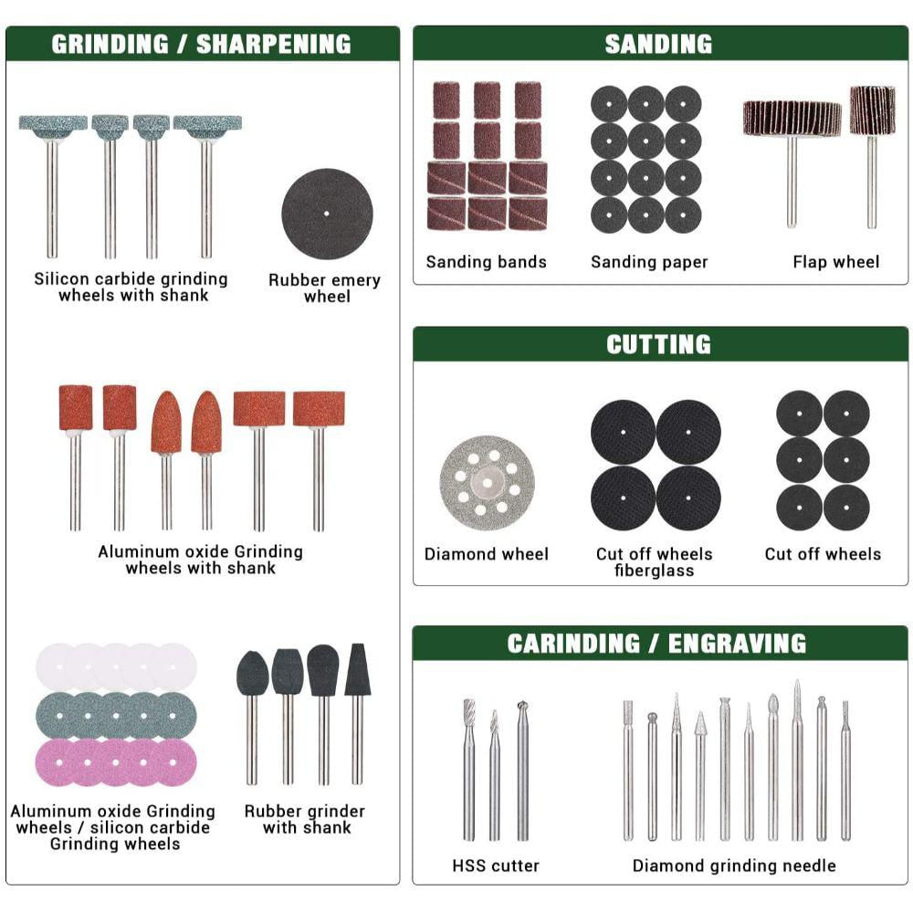 Kit De 313 Accesorios De Herramientas Rotativas Popoman img #2