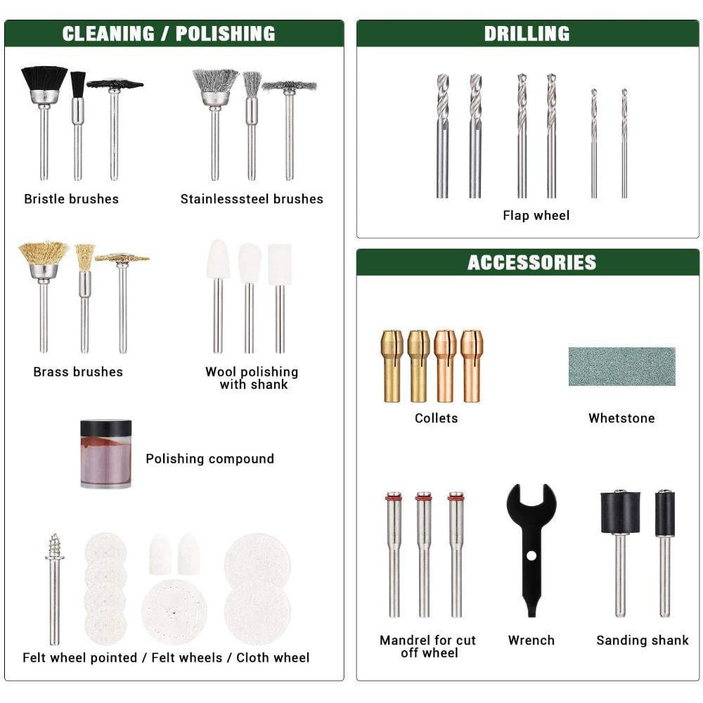 Kit De 313 Accesorios De Herramientas Rotativas Popoman img #4