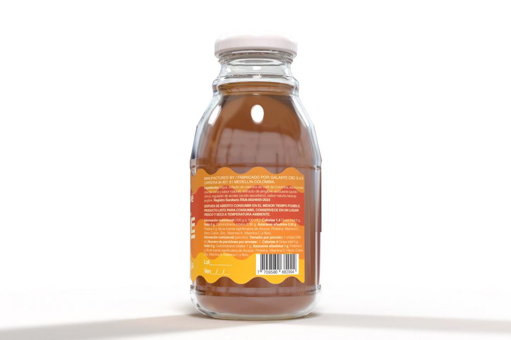 Bebida de cascara de café GALANTE sabor natural jengibre y naranja (280  ml) img #2