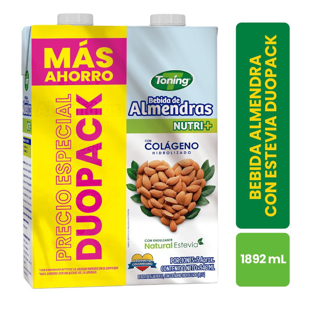 Bebida de almendras TONING con colágeno y estevia x2und (1892  ml) img #1
