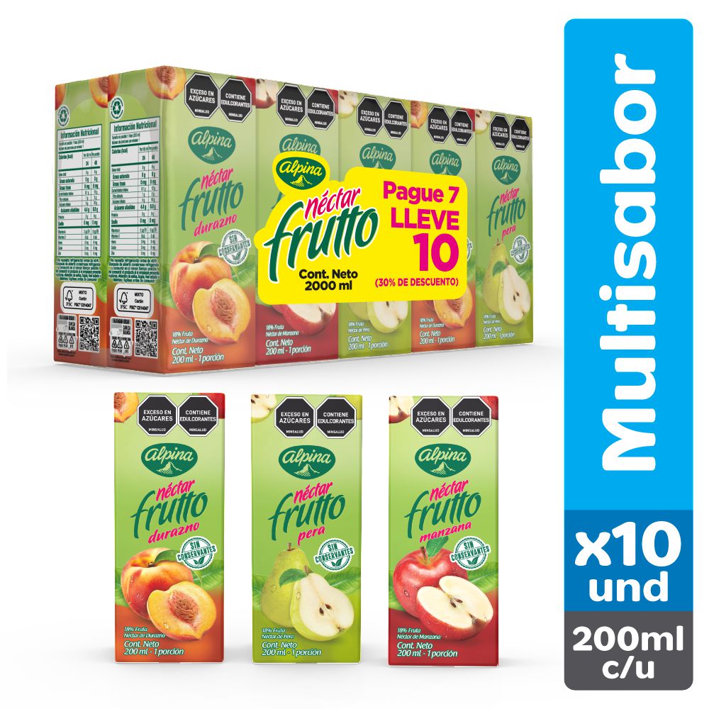 Néctar FRUTTO surtido caja x10und (1400  ml) img #1