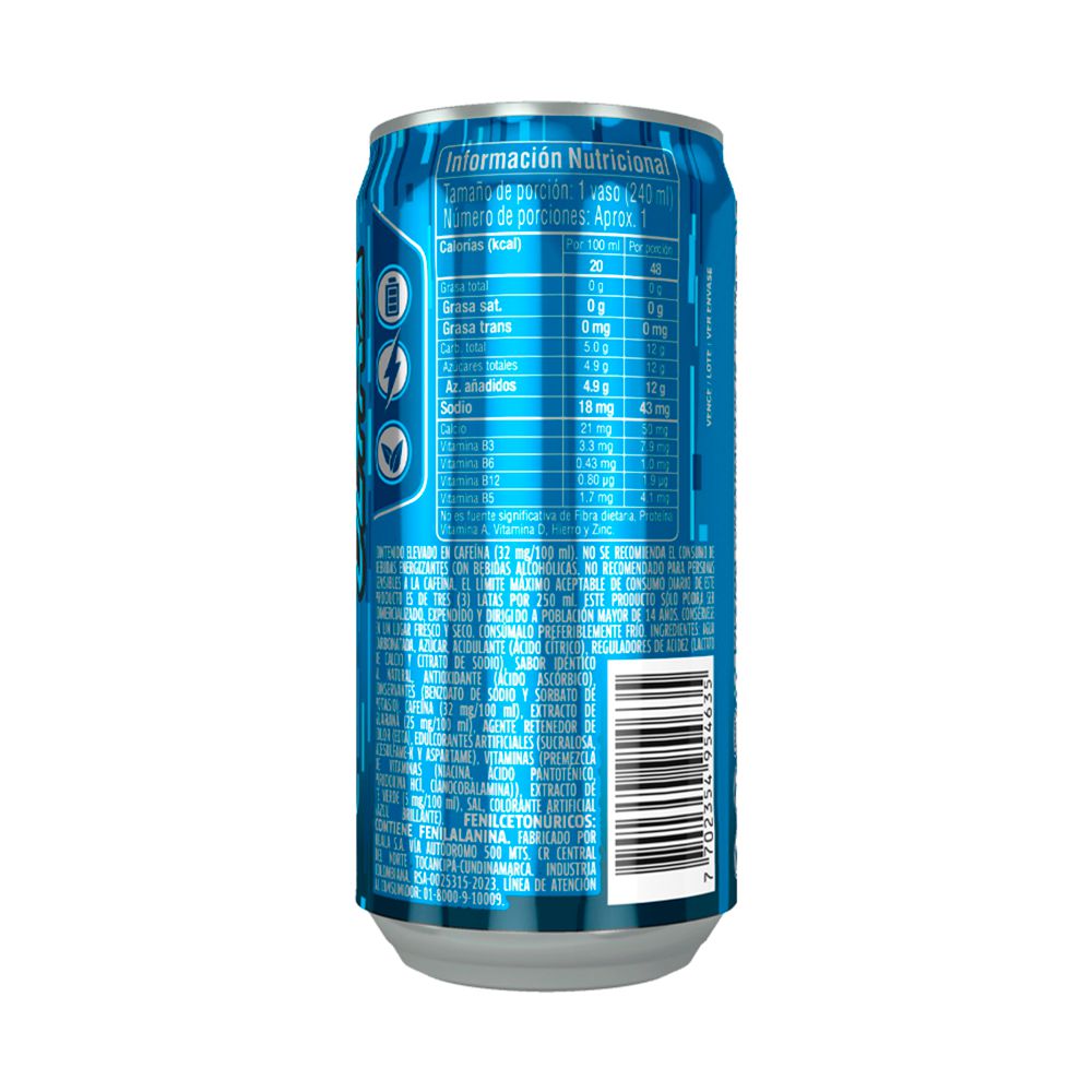 Bebida energizante  VIVE100% ultra blueberry  (269  ml) img #2