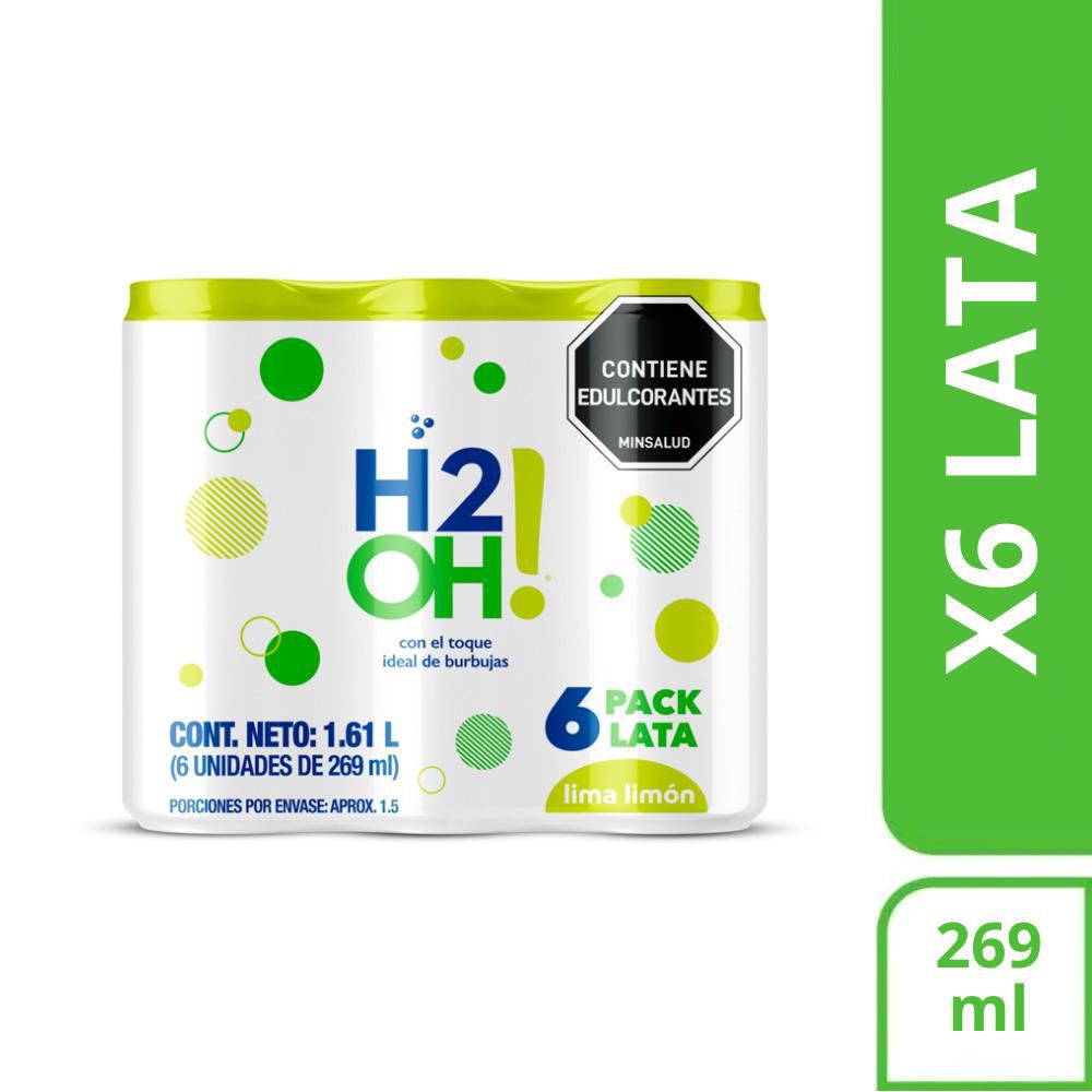 Bebida gasificada H2O lima limón lata x6und 269ml (1614  ml) img #1