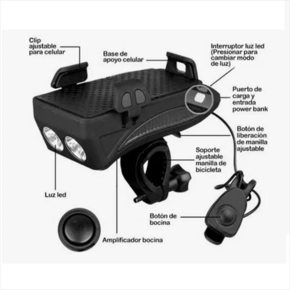 Linterna Para Bicicleta Recargable Led De Alta Potencia img #2