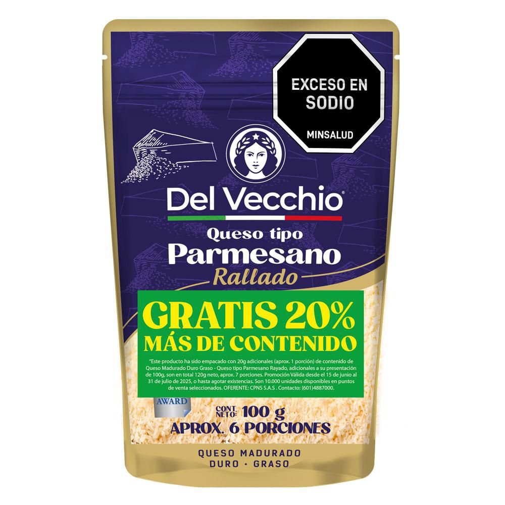 Queso DEL VECCHIO tipo parmesano rallado (100  gr) img #2