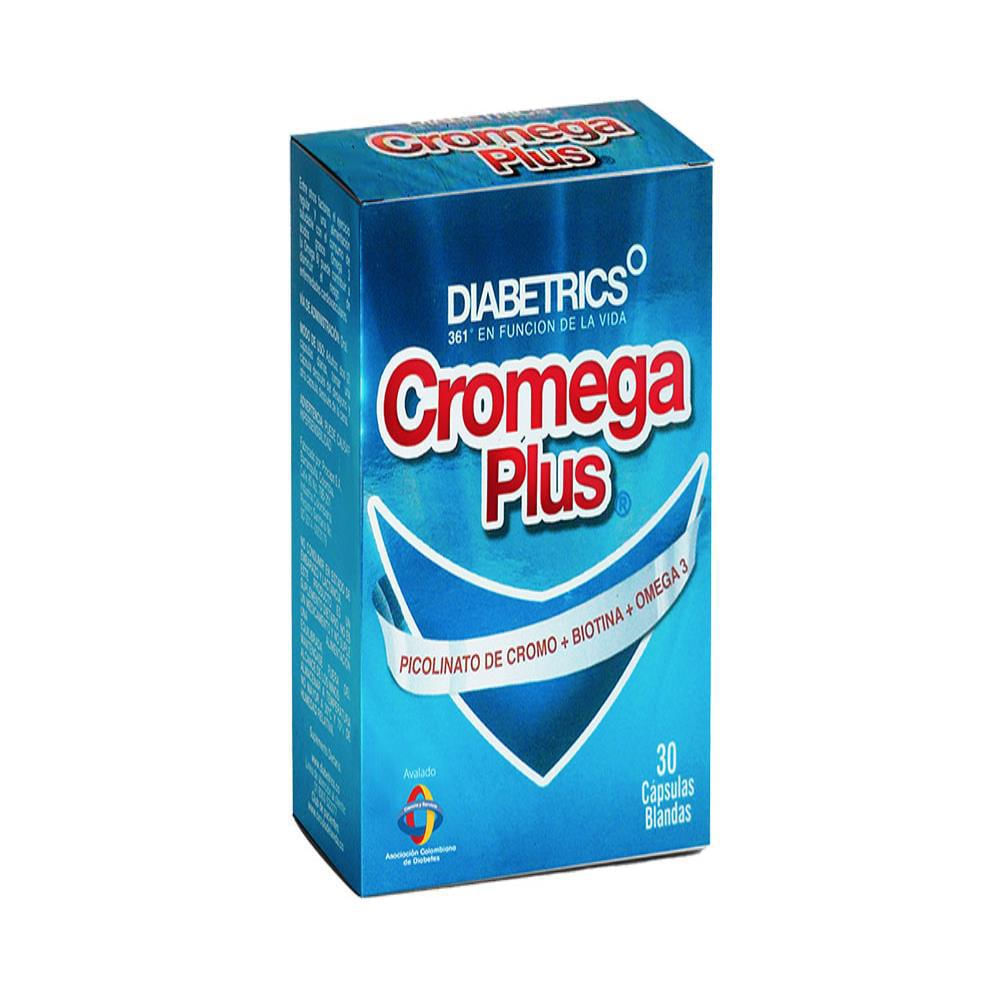 Diabetrics Cromega Plus Cromo+Biotina+Omega3 Caj 30 Cap 1 U img #1