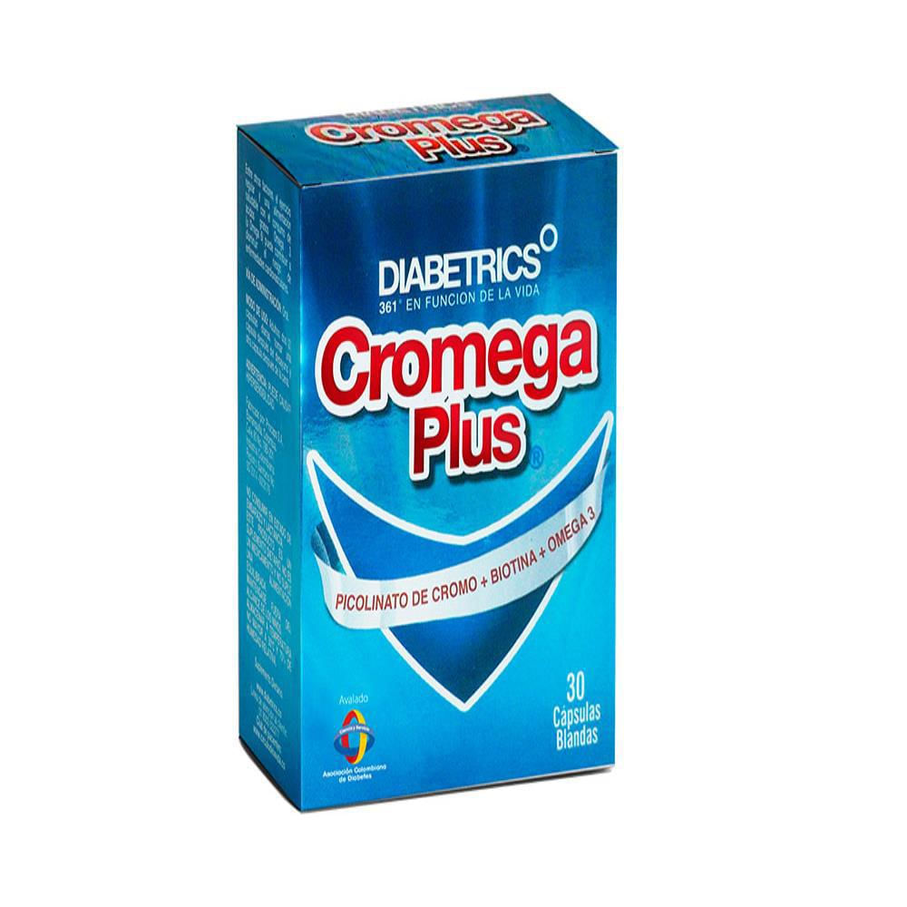 Diabetrics Cromega Plus Cromo+Biotina+Omega3 Caj 30 Cap 1 U img #2