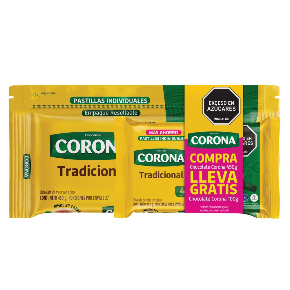 Chocolate CORONA tradicional (450  gr) img #2