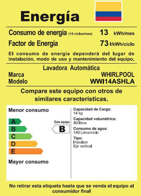Lavadora WHIRLPOOL Carga Superior 14 kg (31 lb) WWI14ASHLA img #6