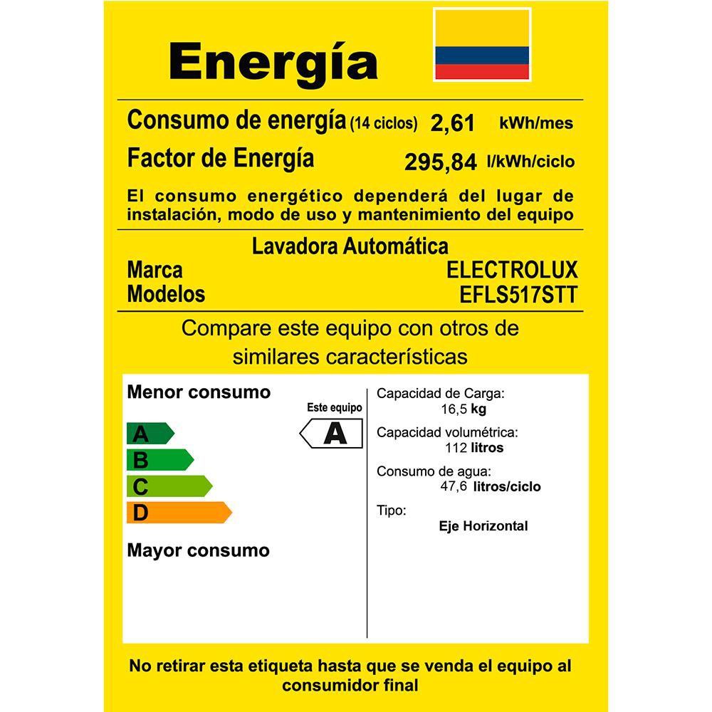 Lavadora ELECTROLUX Carga Frontal 17 kg (37 lb) EFLS517STT img #4