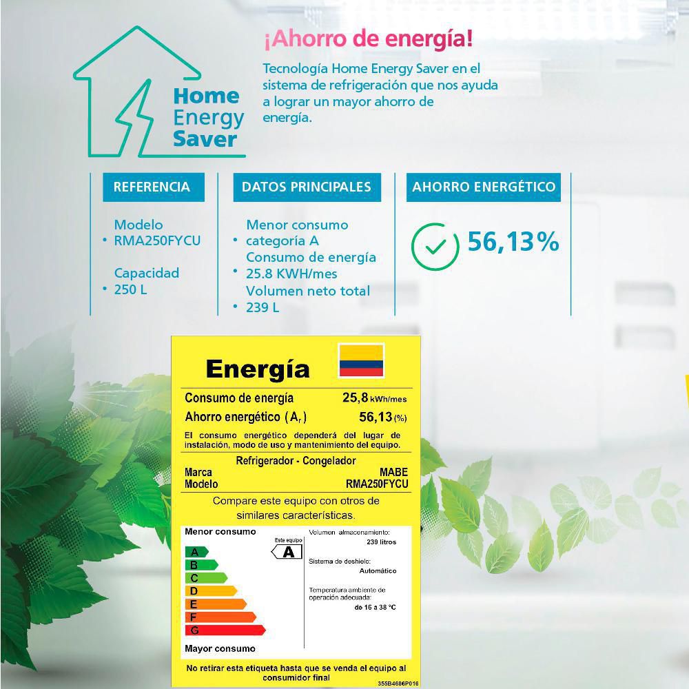 Nevera MABE Frost  250 litros  RMA250FYCU img #6