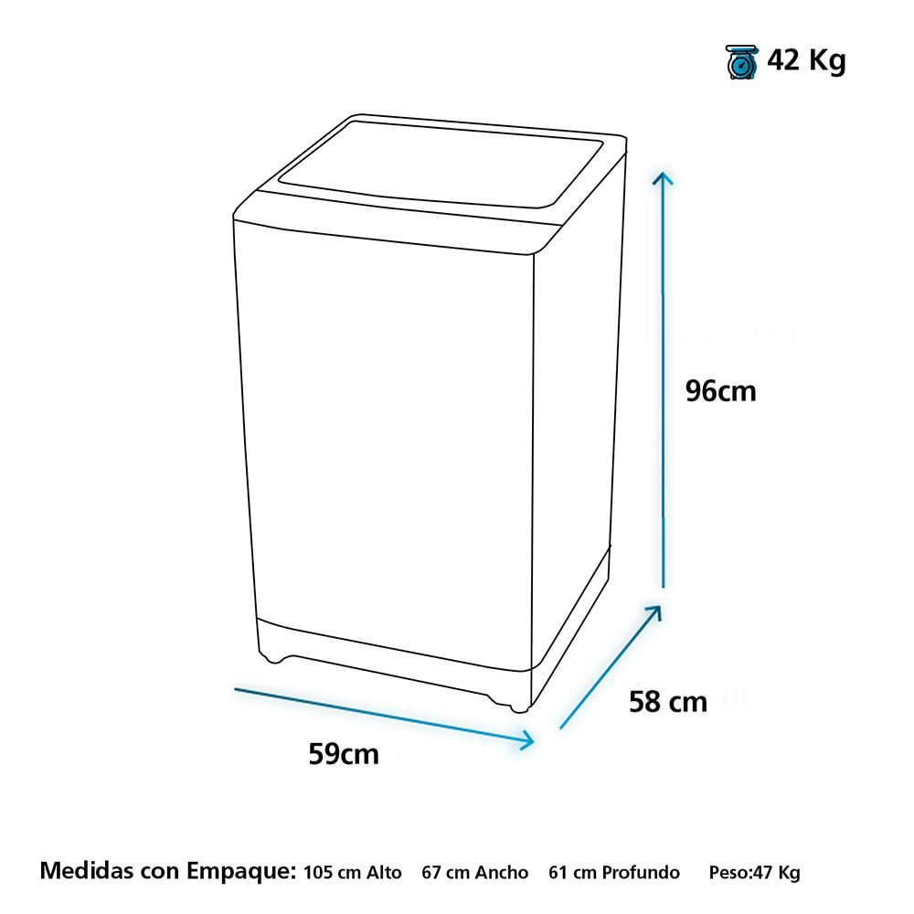 Lavadora MABE Carga Superior 14 kg (31 lb) LMA4120WPA img #5