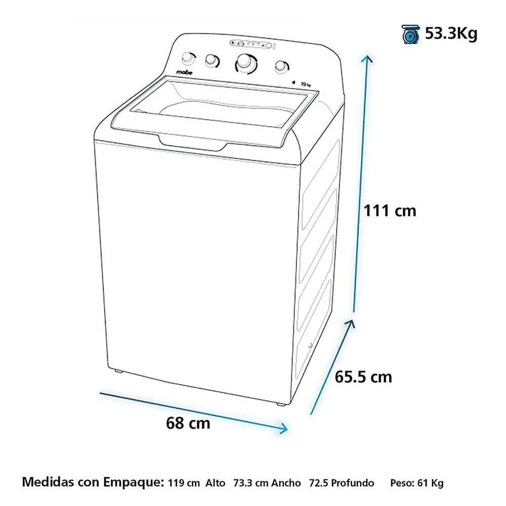 Lavadora MABE Carga Superior 24 kg (53lb) LMC74201WD img #5