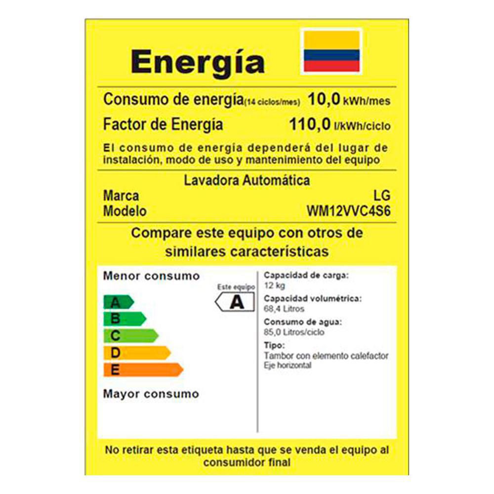 Lavadora LG Carga Frontal 12 kg (26 lb) WM12VVC4S6 img #5