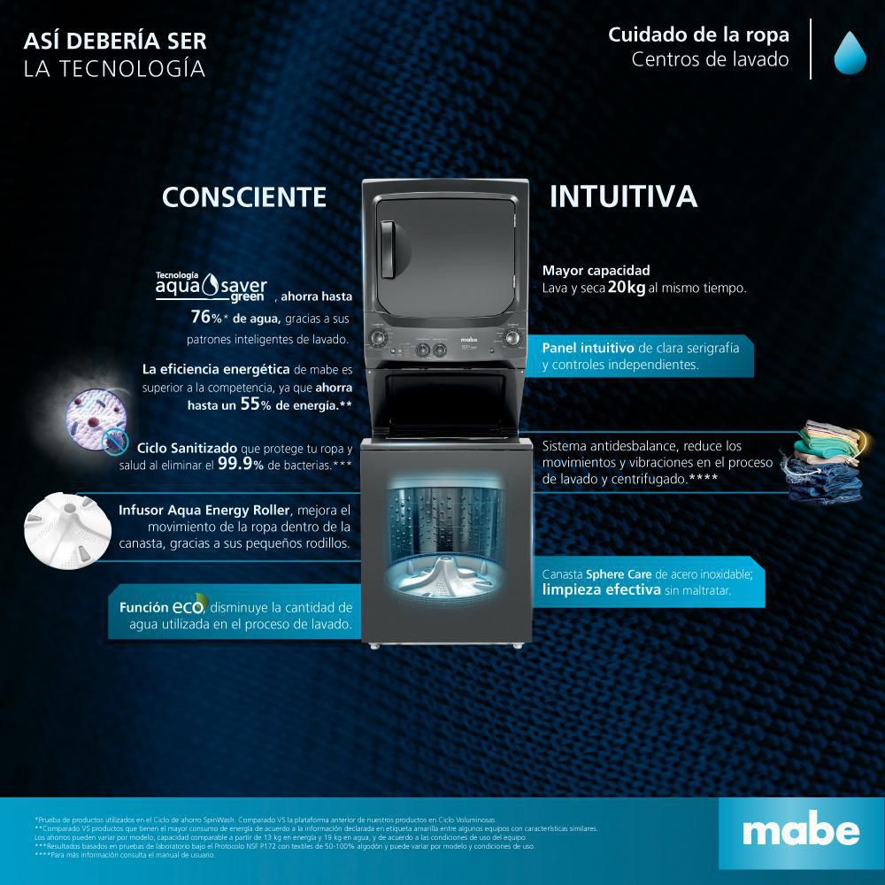 Lavadora Secadora MABE Gas   MCLC2040GS img #3