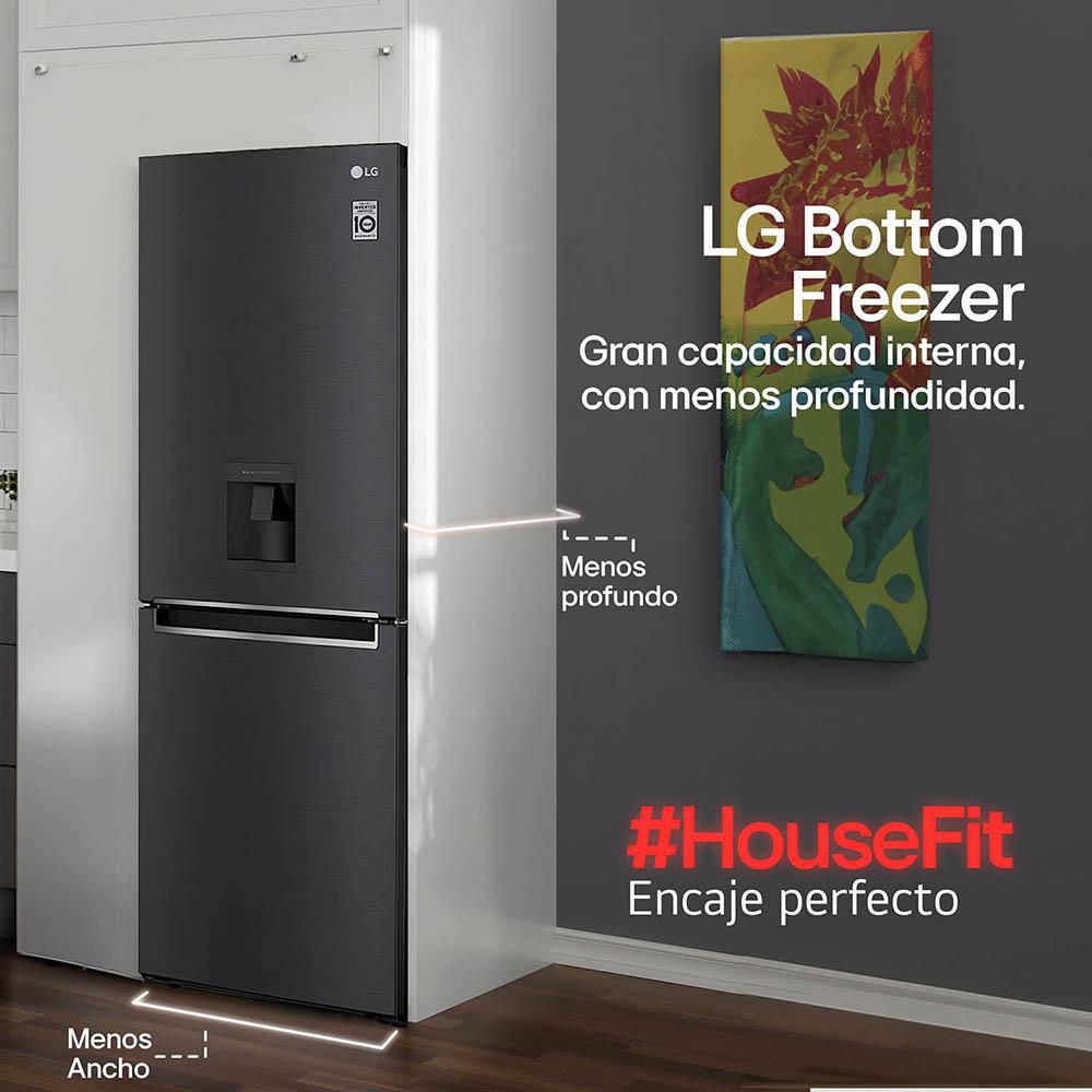 Nevera LG No Frost Congelador Inferior 305L  GB33WPT.AMCCCLM NEGRO img #4
