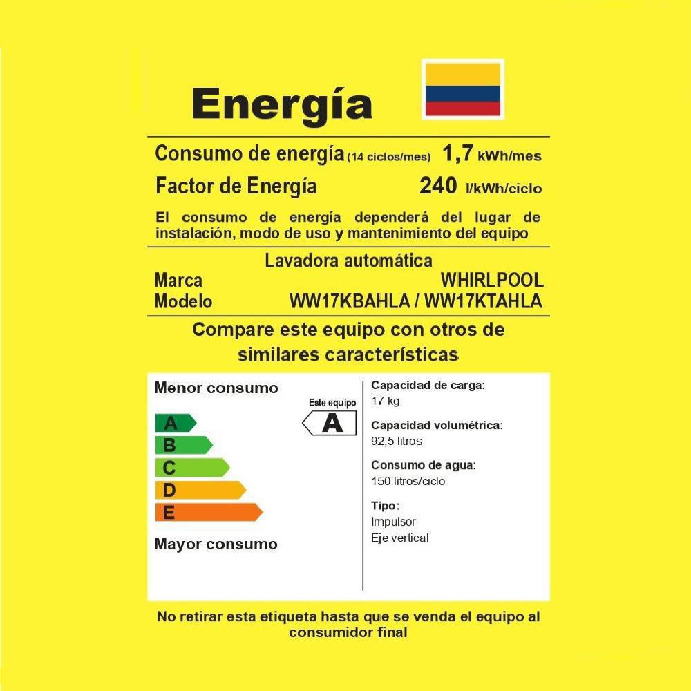 Lavadora WHIRLPOOL Carga Superior 17 kg (37 lb) WW17KTAHLA img #6