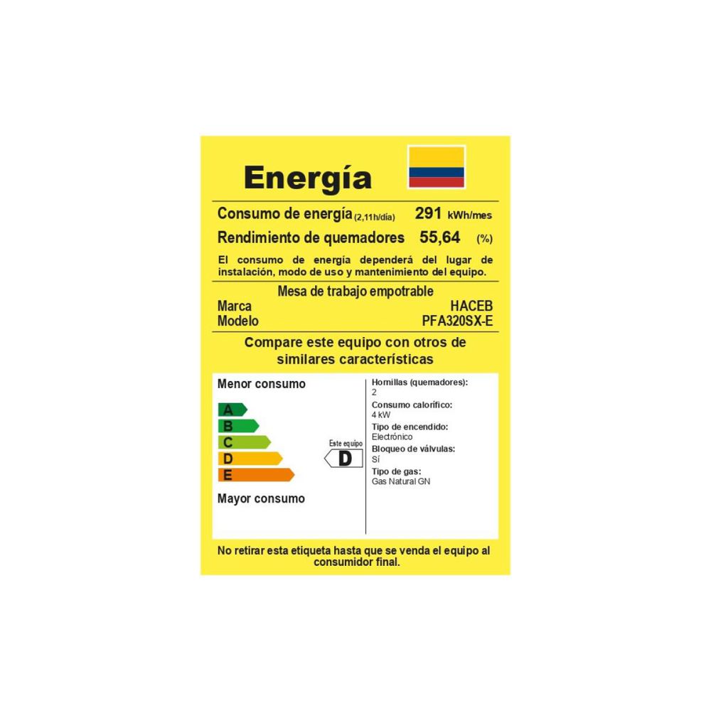 Cubierta HACEB 30 x 10.5 cm Acero inoxidable 2 puestos Gas natural 9002978 img #6
