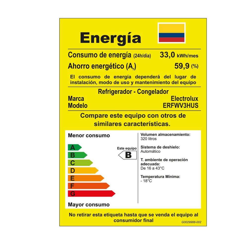 Nevecon ELECTROLUX Tipo Europeo 320 Lt ERFWV3HUS ERFWV3HUS SILVER img #8