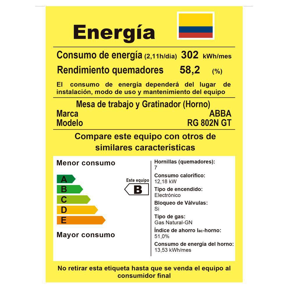 Estufa De Piso Gas natural ABBA  6 puestos RG8024NPL img #6