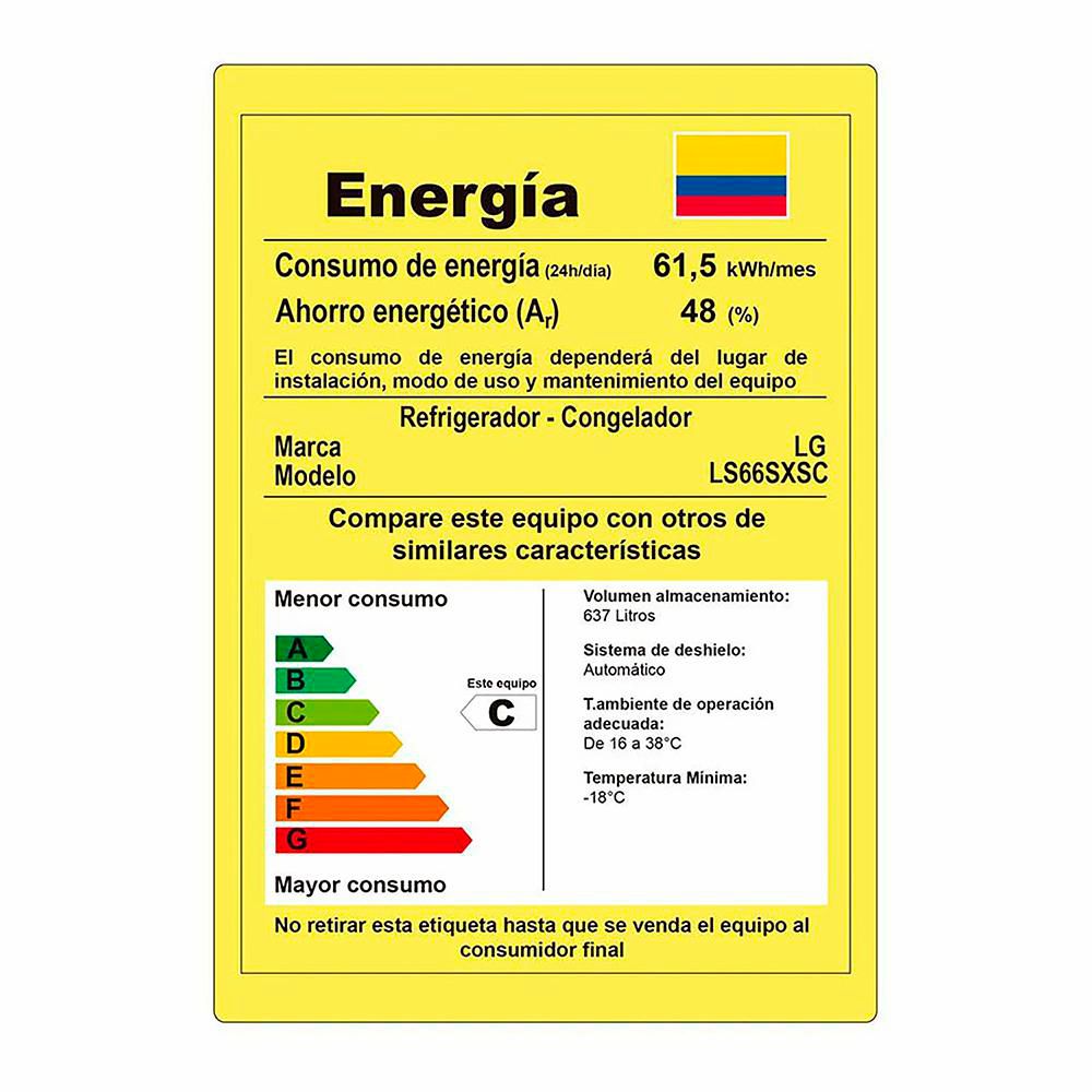 Nevecón LG Side By Side 637L  LS66SXSCA Silver img #7