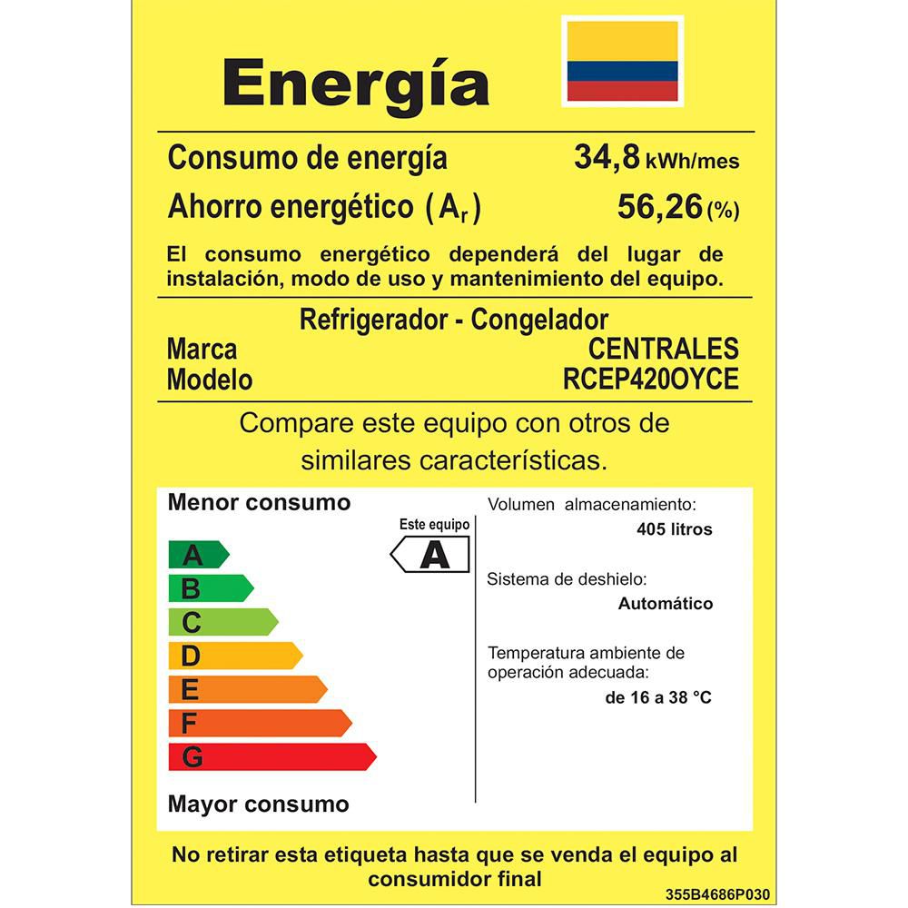 Nevera CENTRALES Frost No Frost 420 litros  RCEP420OYC img #4