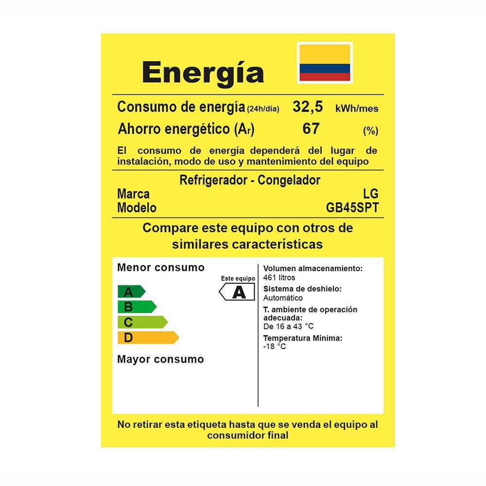 Nevera  LG  No Frost 461 Lts  GB45SPTAM img #8