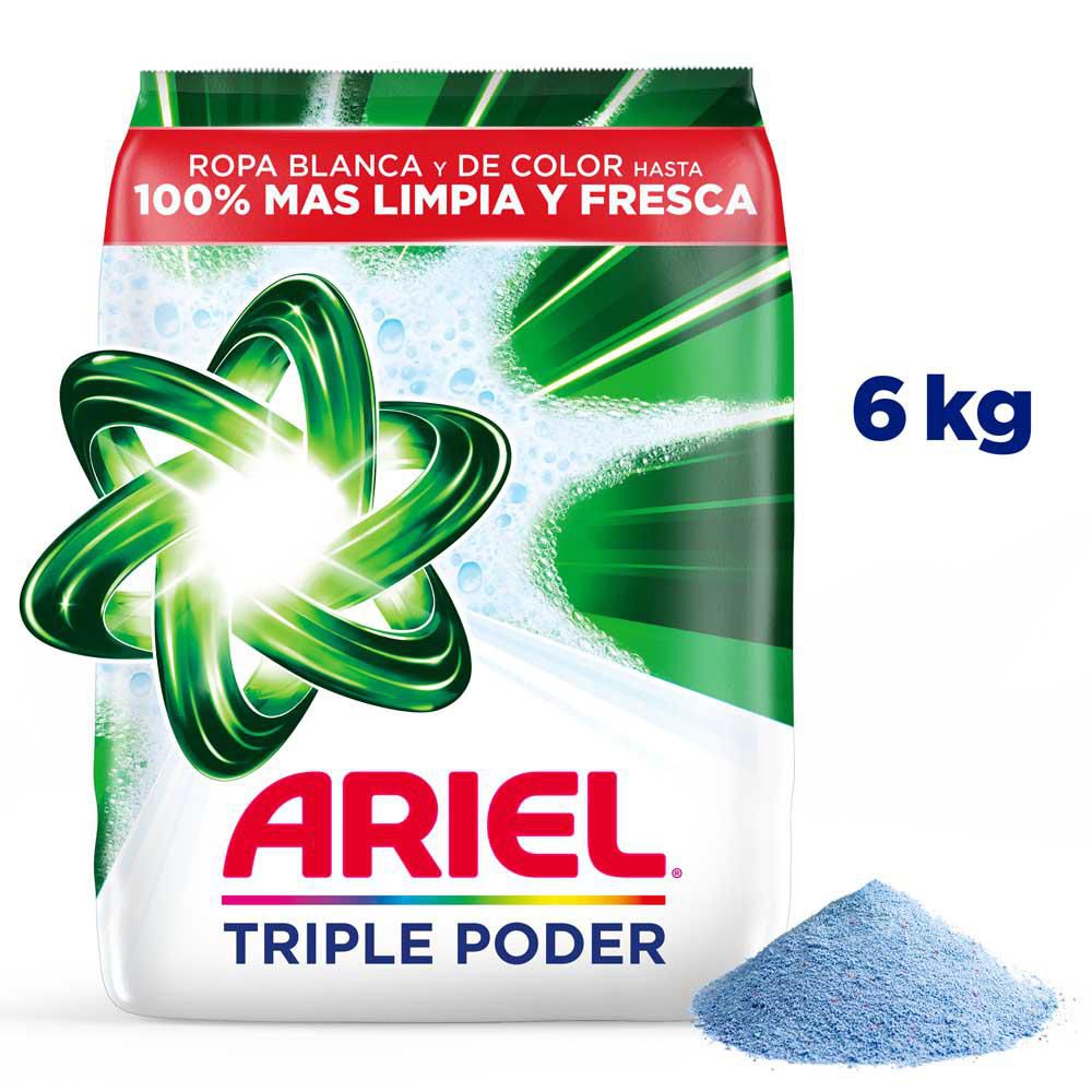 Detergente en polvo ARIEL triple poder (6000 gr)