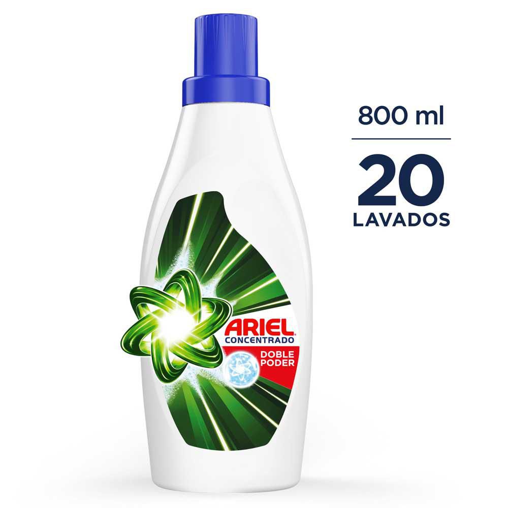 Detergente líquido ARIEL doble poder concentrado (800  ml) img #1
