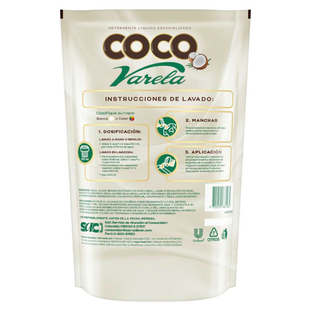 Detergente líquido COCO VARELA coco (1800  ml) img #3