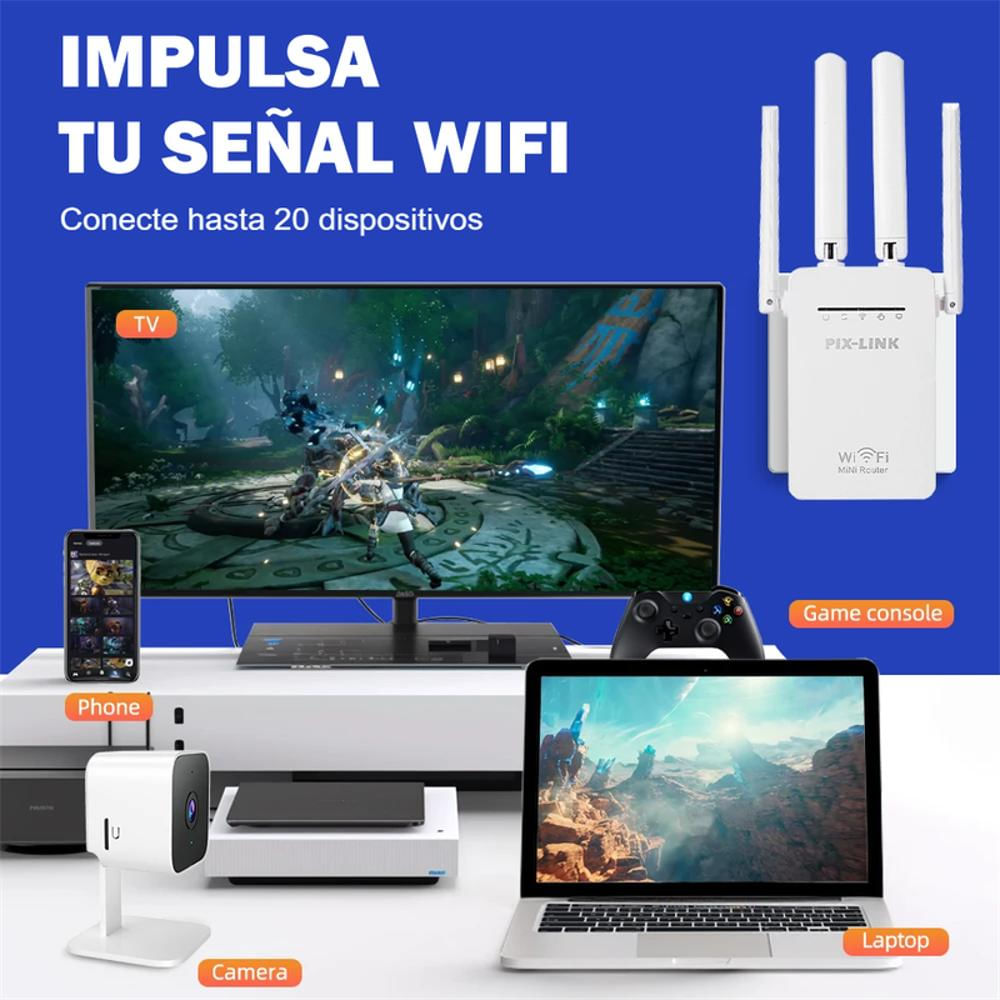 Pixlink Repetidor Amplificador Wifi 2.4G Router 3 Modos Wr09 img #4