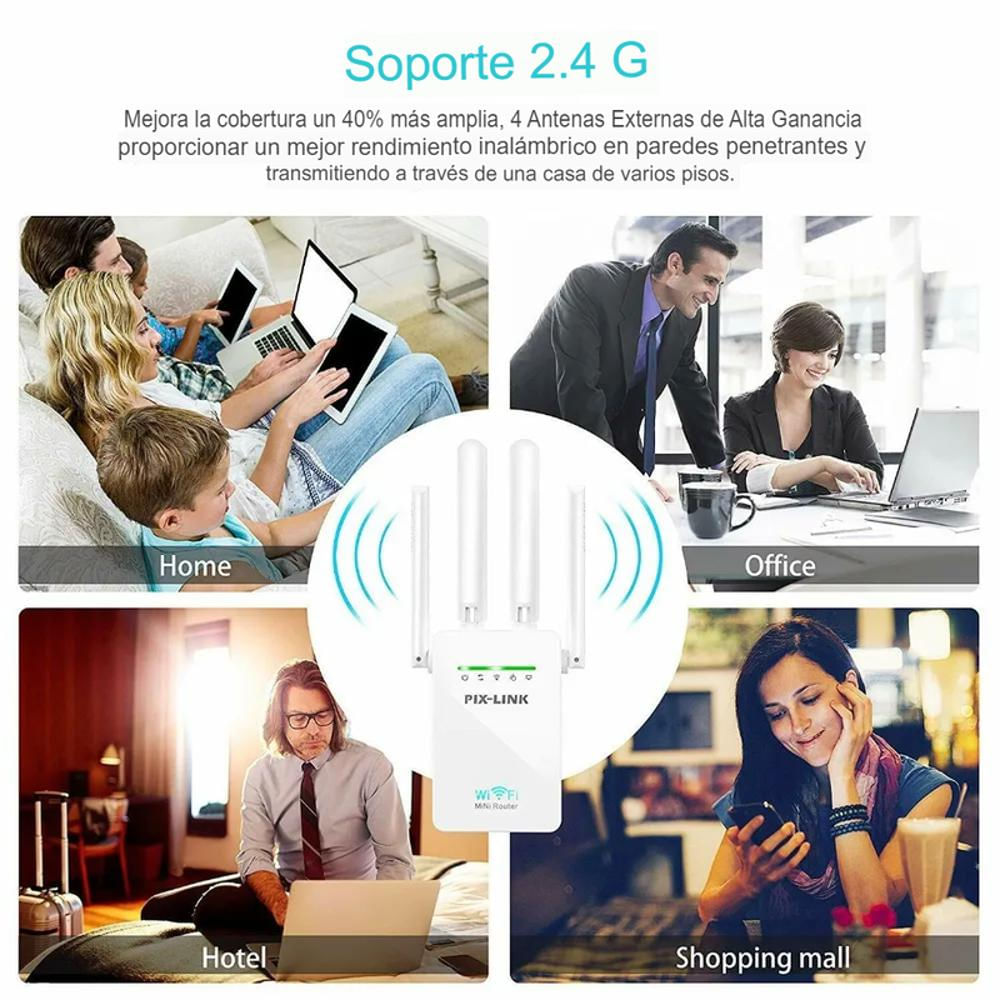 Pixlink Repetidor Amplificador Wifi 2.4G Router 3 Modos Wr09 img #5