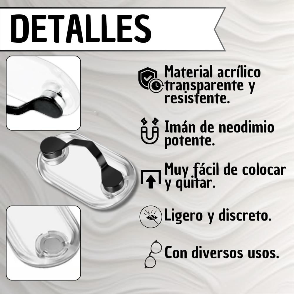 Clip Soporte Magnetico Universal Para Gafas Plateado img #3