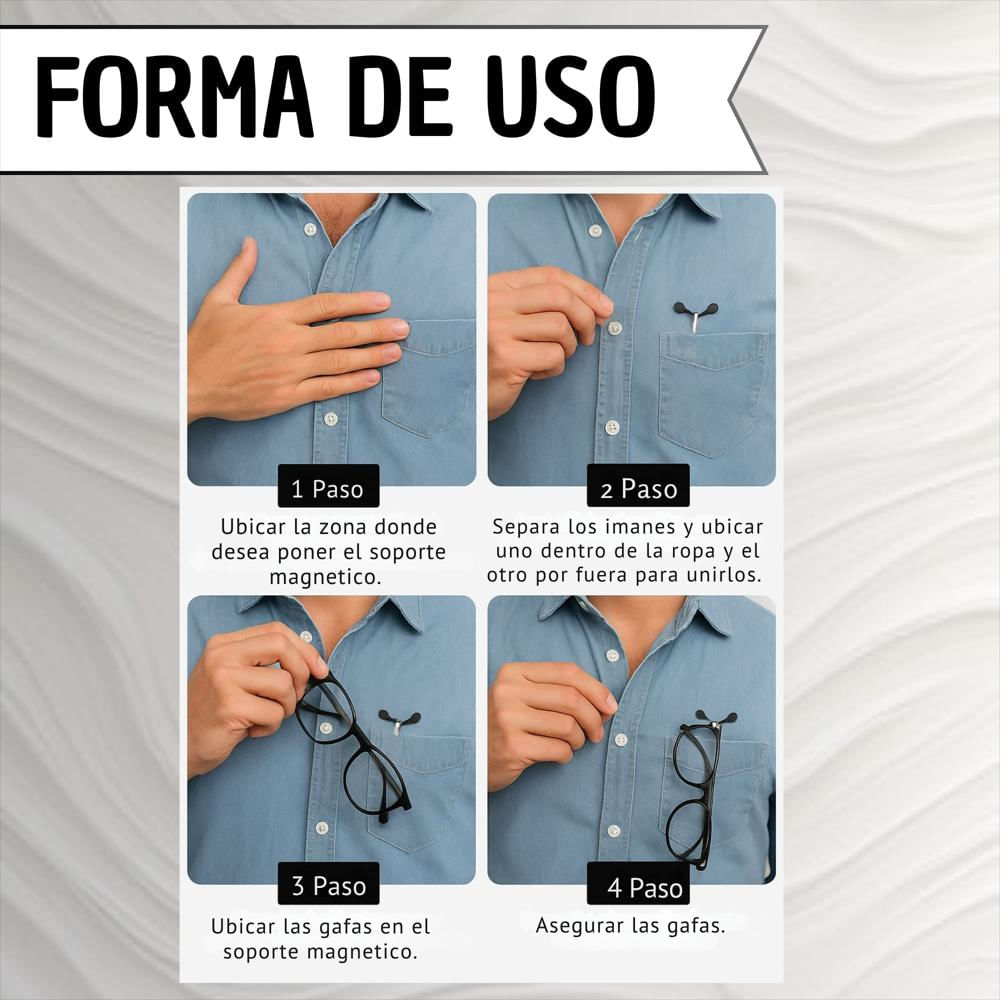 Clip Soporte Magnetico Universal Para Gafas Plateado img #4