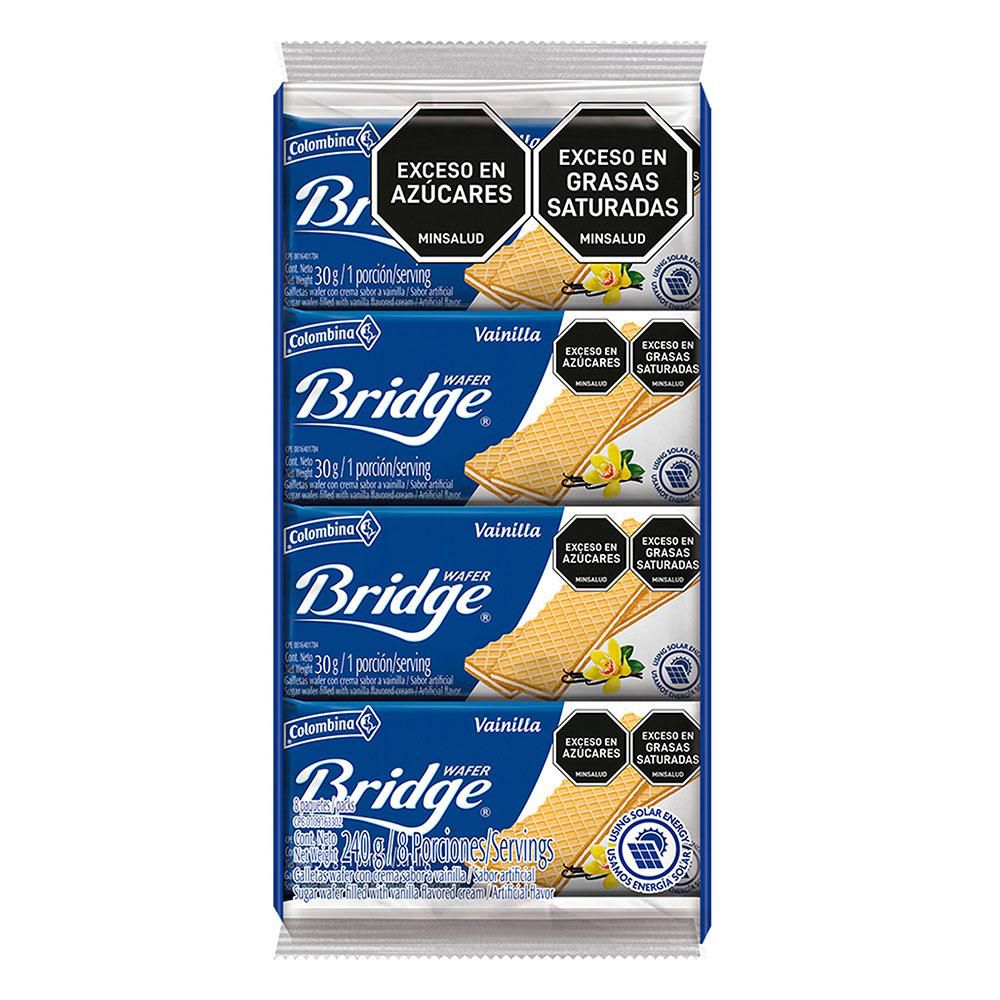 Galletas BRIDGE wafer vainilla x8und (240  gr) img #1