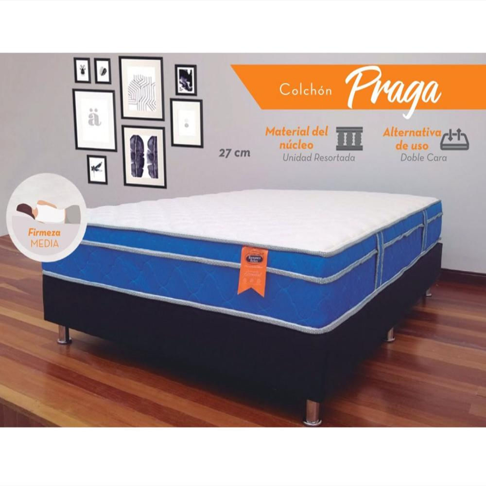 Colchon Doble +Basecama+Espaldar+Puff+Protector+Almohadas img #3