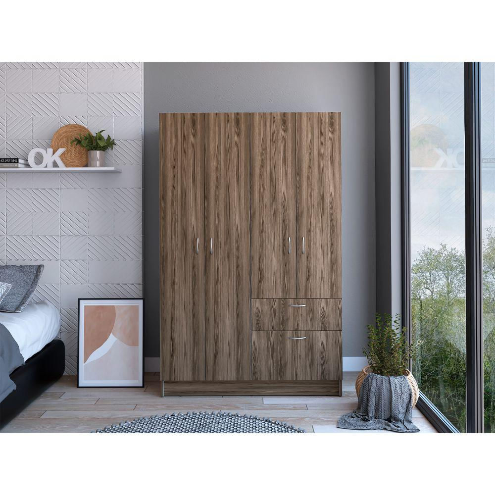 Closet Zoa Chocolate Y Blanco Con Cuatro Pues Batientes img #3