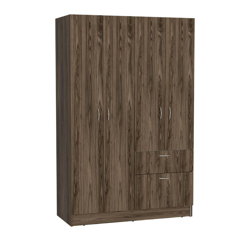 Closet Zoa Chocolate Y Blanco Con Cuatro Pues Batientes img #5