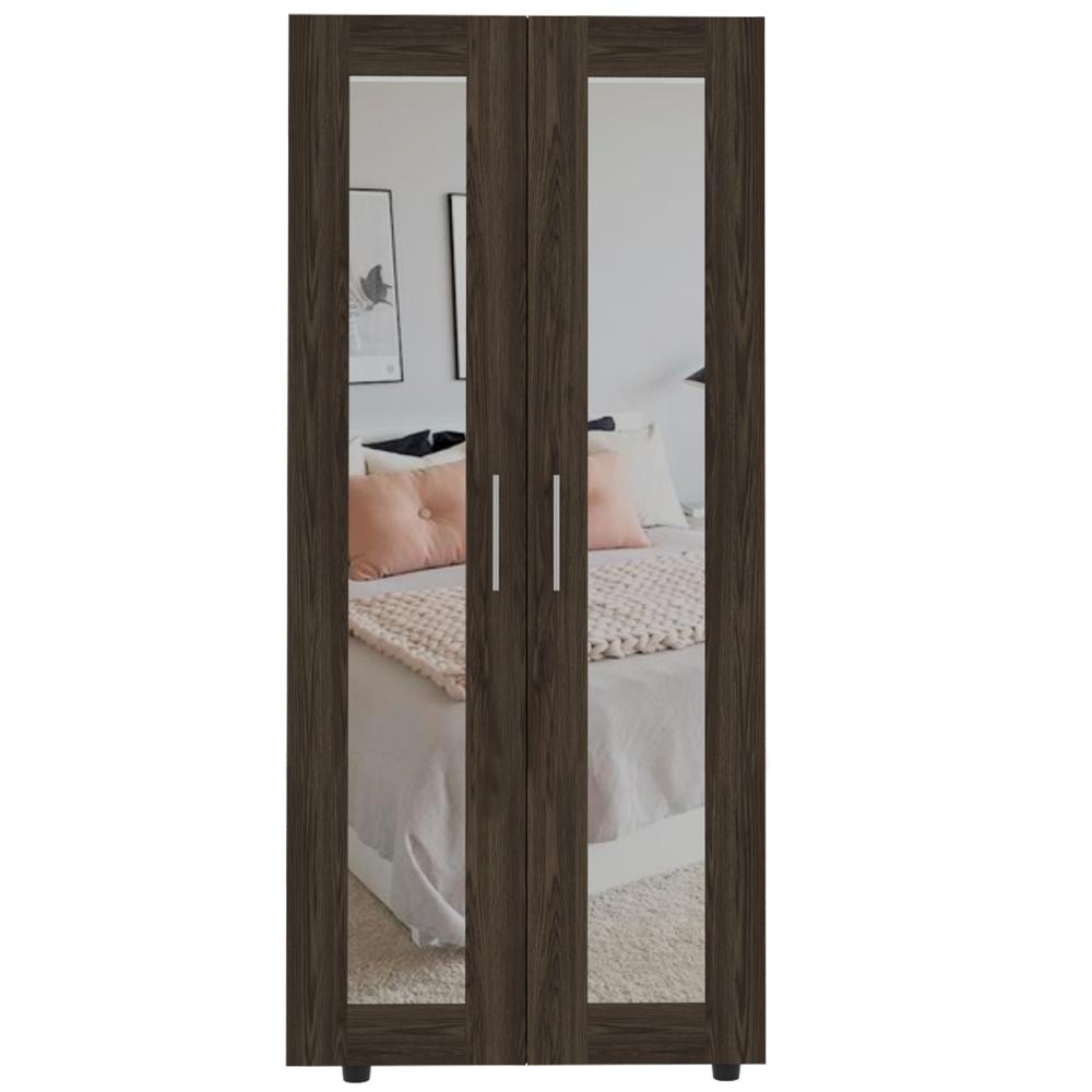 Closet Colima, Chocolate, Con Dos Puertas Batientes Con Espejo img #3