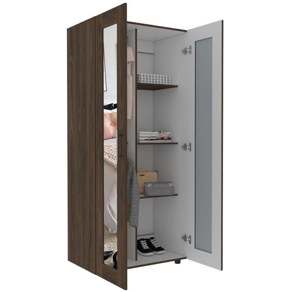 Closet Colima, Chocolate, Con Dos Puertas Batientes Con Espejo img #5
