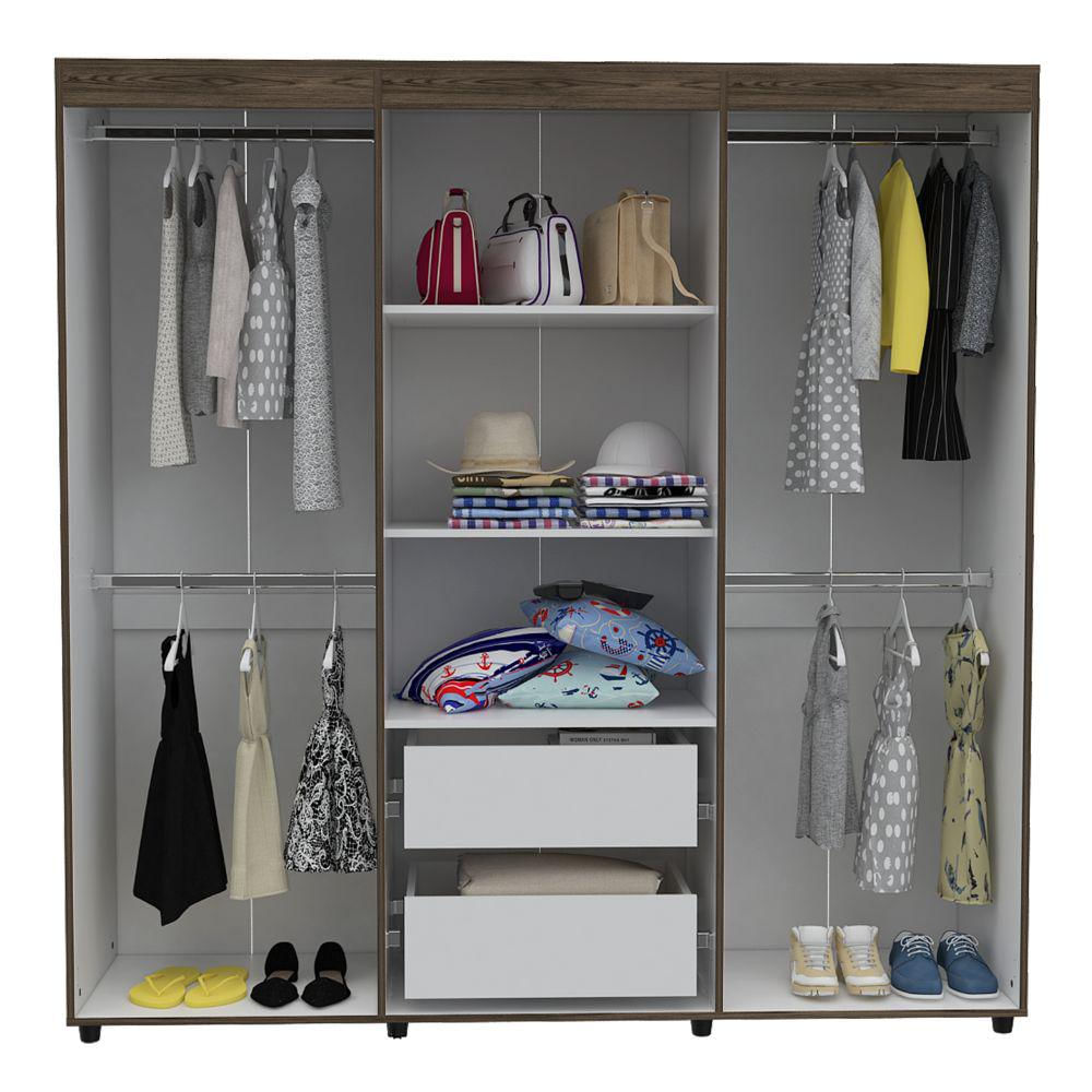 Closet Zafiro Chocolate Con Dos Cajones Multiusos img #1